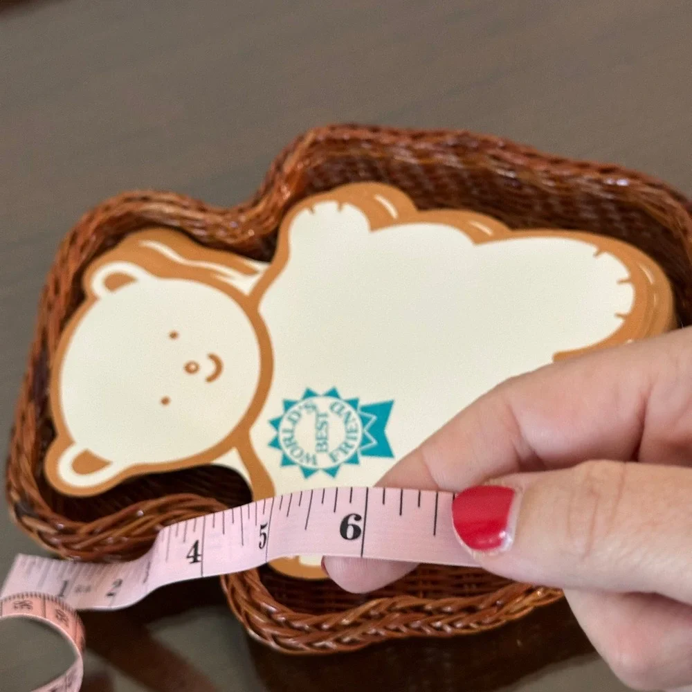 Bear Shaped Note Cards World's Best Friend Stationery Set with Wicker Basket